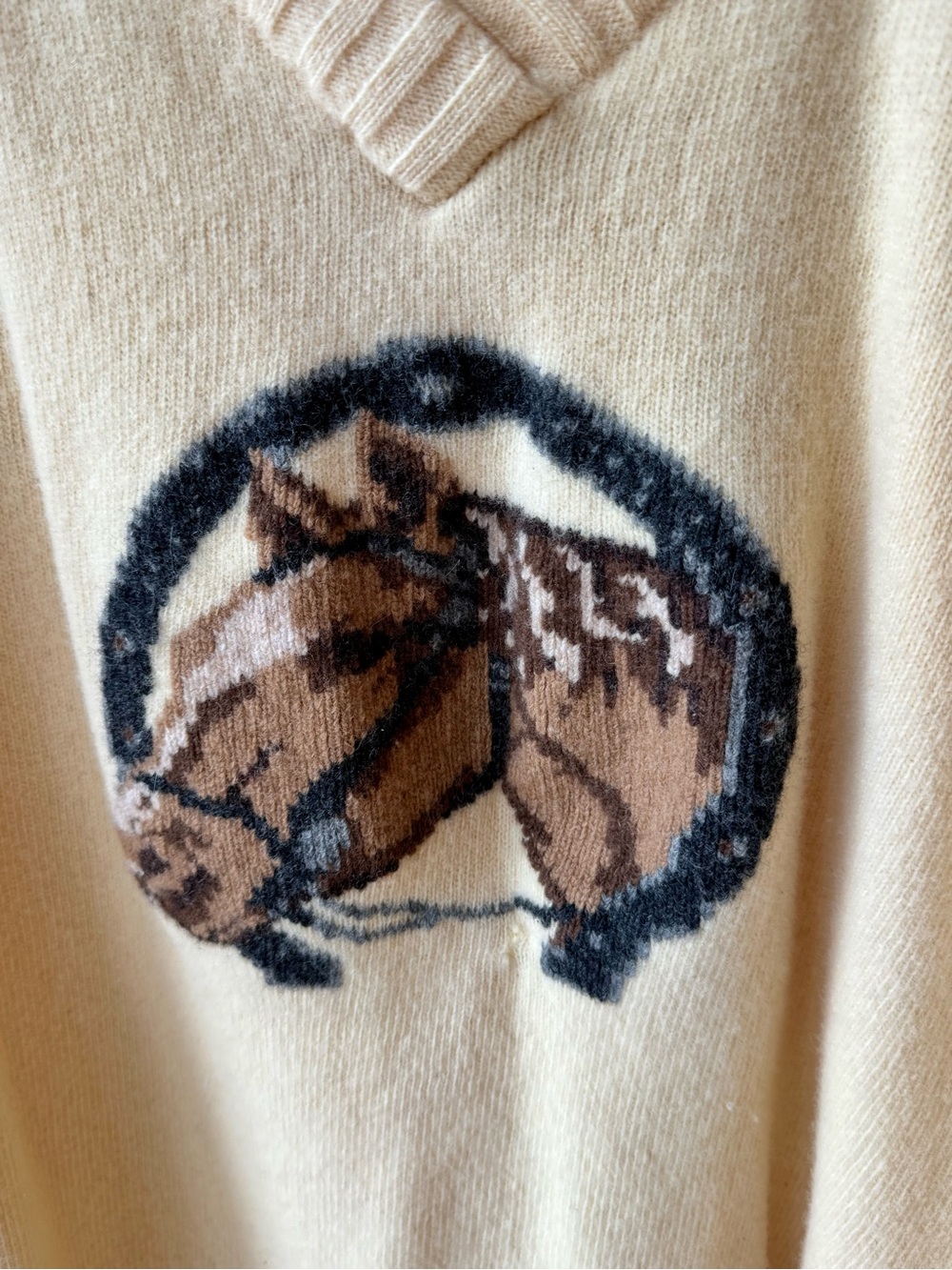 Vintage Tabi International Lambswool Horse Equestrian Sweater XL - Picture 2 of 8
